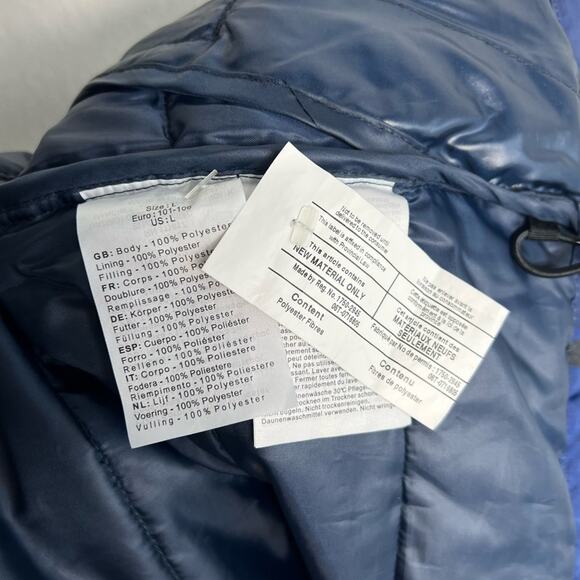 Bench Men Blue Black Puffer Large Zip Up Jacket - Picture 3 of 7